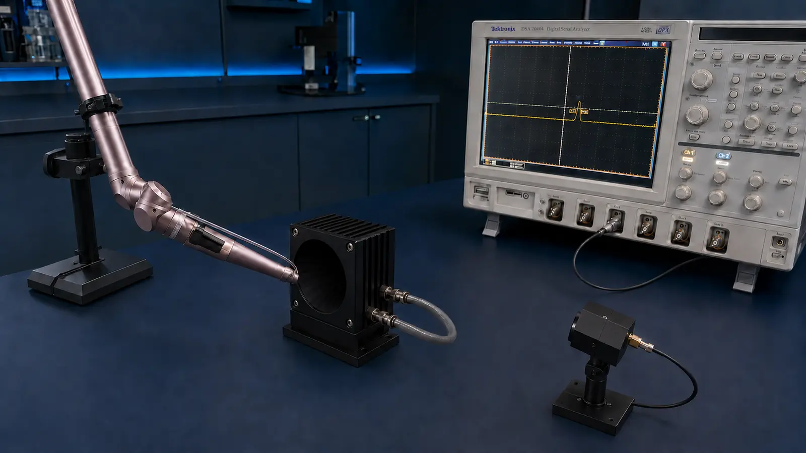 Picolaser keuring met beam dump, ALPHALAS UPD-50 en Tektronix DSA70404